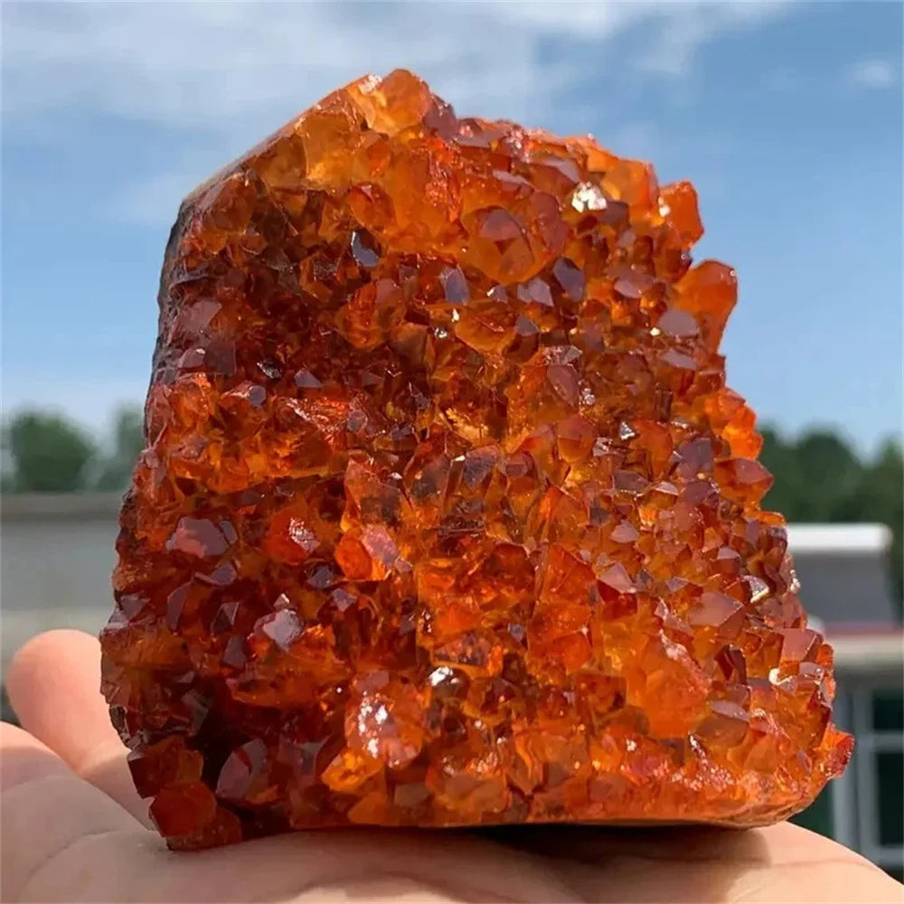 Authentic Brazilian Citrine Crystal Clusters - Natural Healing Stones for Meditation & Spiritual Energy Cleansing